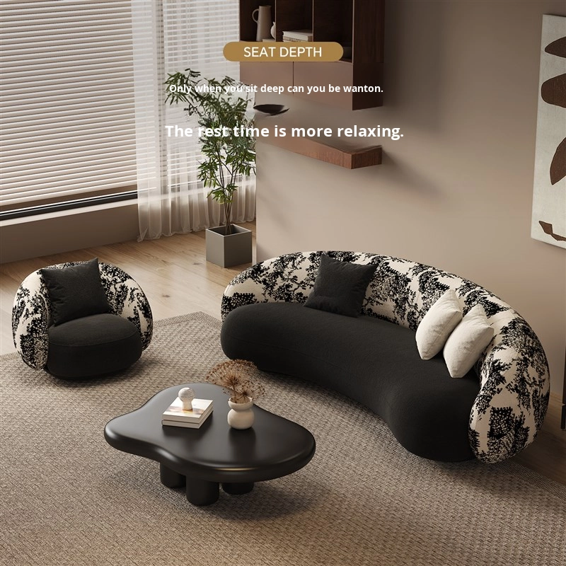 Commercial Fabric Printing - Sofá Seccional Estilo Retrô com Estampa