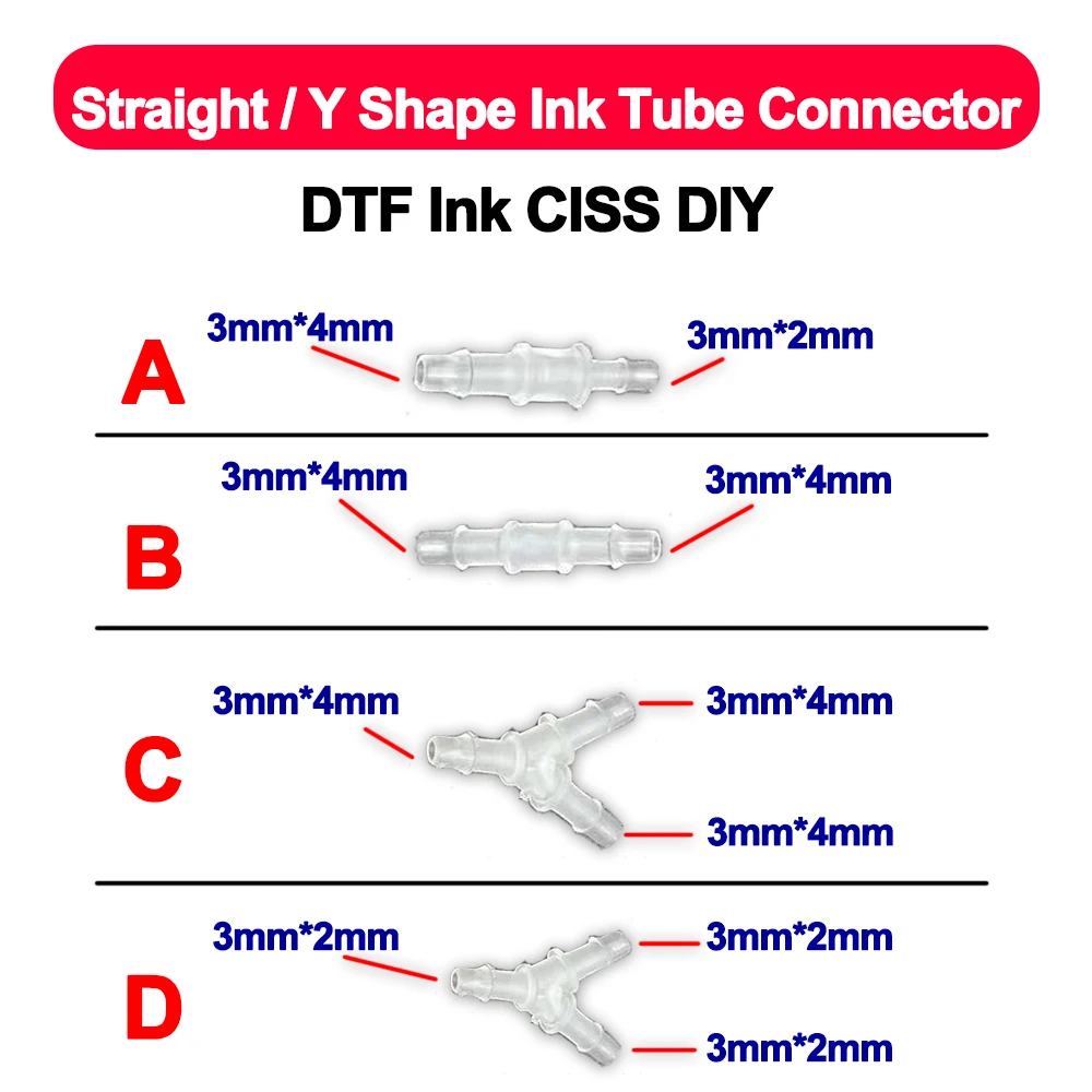 Dtf Printer Machine - 15 peças conector de tubo de