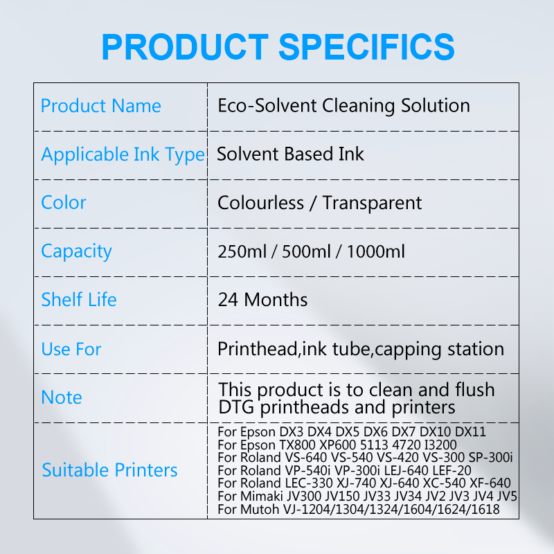 Solução de limpeza de tinta ec - Printhead Dx5 Epson avaliação e preço