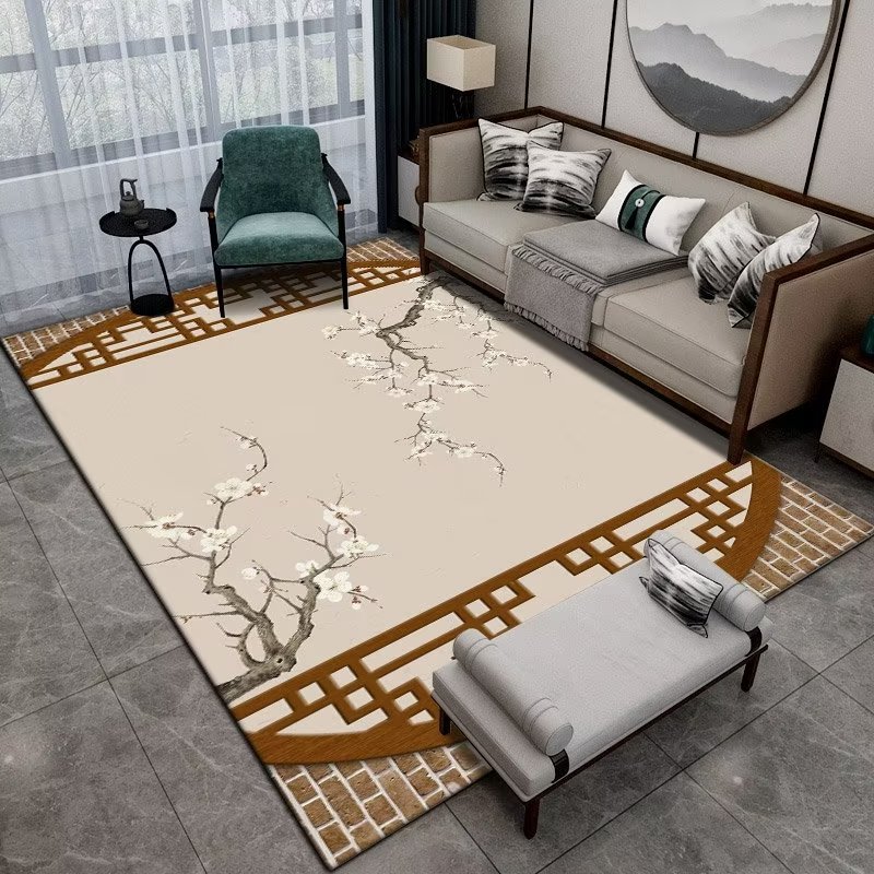Tapete Floral Grande Estilo Ch - Commercial Fabric Printing avaliação e preço