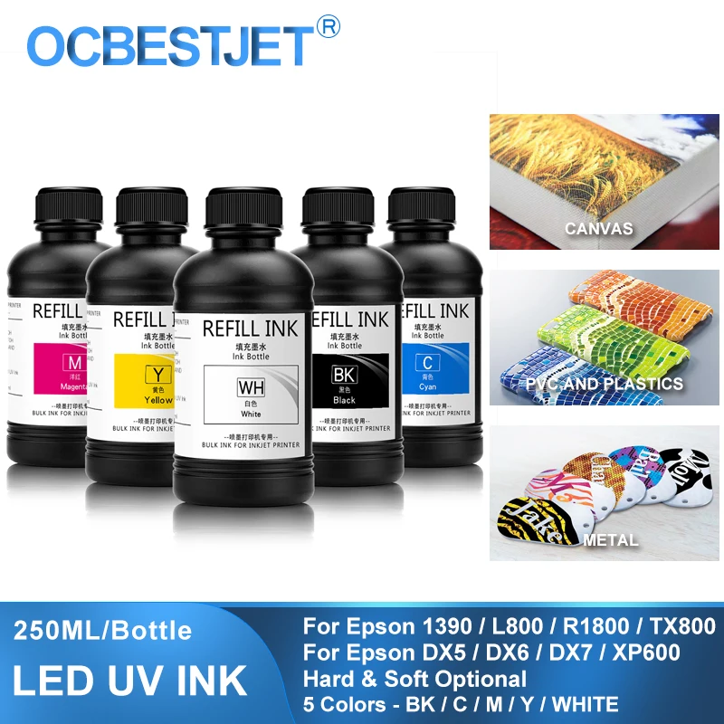 Tinta UV LED 5x250ML para Cabe - Printhead Dx5 Epson avaliação e preço